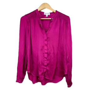 Bella Dahl Smocked pleated  Button Down Shirt size large